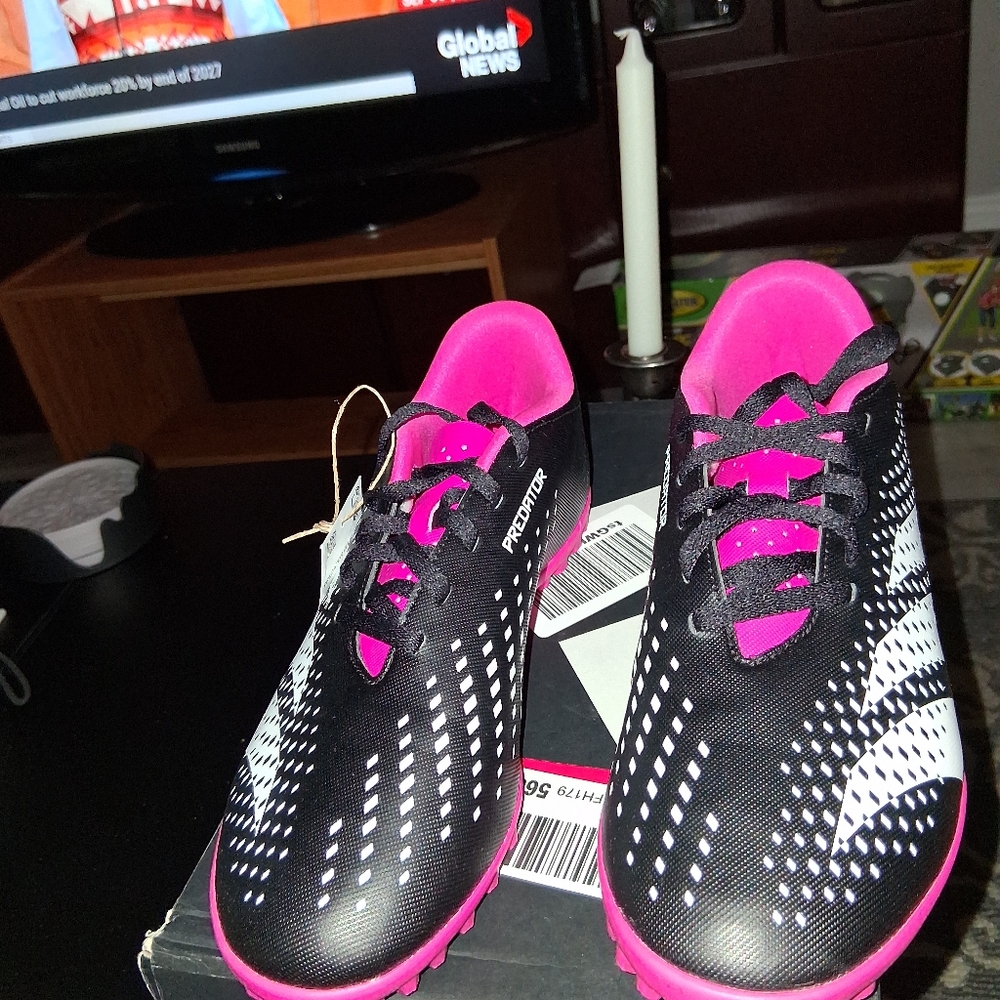 adidas Predator Black and Pink Soccer Shoes